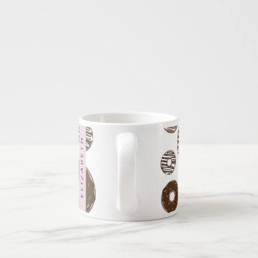 チョコレートドーナツ,キャラメルドーナツ,アイシング,あなたの名前 エスプレッソカップ (裏面)