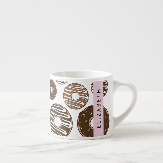 チョコレートドーナツ,キャラメルドーナツ,アイシング,あなたの名前 エスプレッソカップ (右)