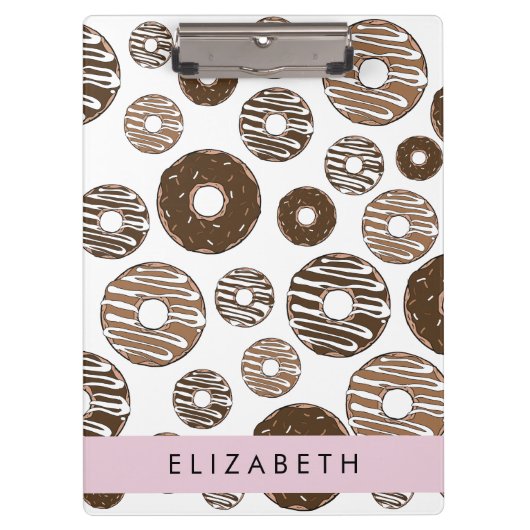 チョコレートドーナツ,キャラメルドーナツ,アイシング,あなたの名前 クリップボード (正面)