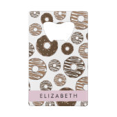 チョコレートドーナツ，キャラメルドーナツ，アイシング，あなたの名前 クレジットカード栓抜き (裏面)