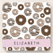 チョコレートドーナツ,キャラメルドーナツ,アイシング,あなたの名前 コースター (正面)