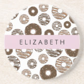 チョコレートドーナツ,キャラメルドーナツ,アイシング,あなたの名前 コースター (正面)