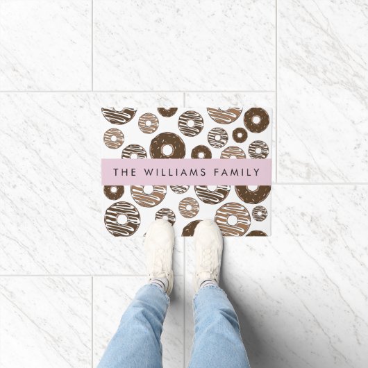 チョコレートドーナツ,キャラメルドーナツ,アイシング,あなたの名前 ドアマット (室内)