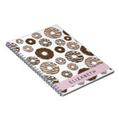 チョコレートドーナツ，キャラメルドーナツ，アイシング，あなたの名前 ノートブック (右側)