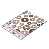 チョコレートドーナツ，キャラメルドーナツ，アイシング，あなたの名前 ノートブック (左側)