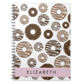 チョコレートドーナツ，キャラメルドーナツ，アイシング，あなたの名前 ノートブック (正面)