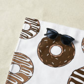 チョコレートドーナツ,キャラメルドーナツ,アイシング,あなたの名前 ビーチタオル (インサイチュ)