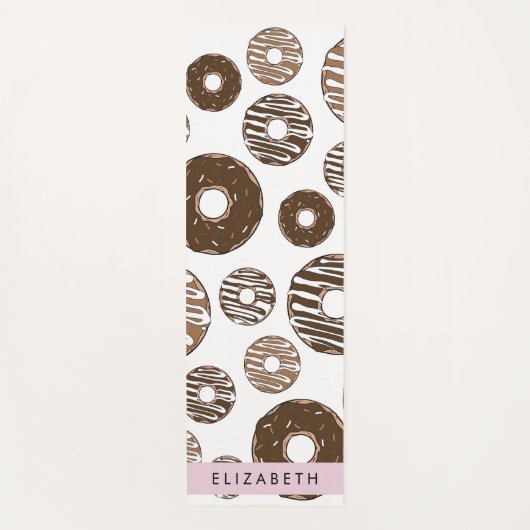 チョコレートドーナツ,キャラメルドーナツ,アイシング,あなたの名前 ヨガマット (正面)