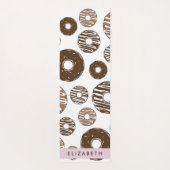 チョコレートドーナツ，キャラメルドーナツ，アイシング，あなたの名前 ヨガマット (裏面)