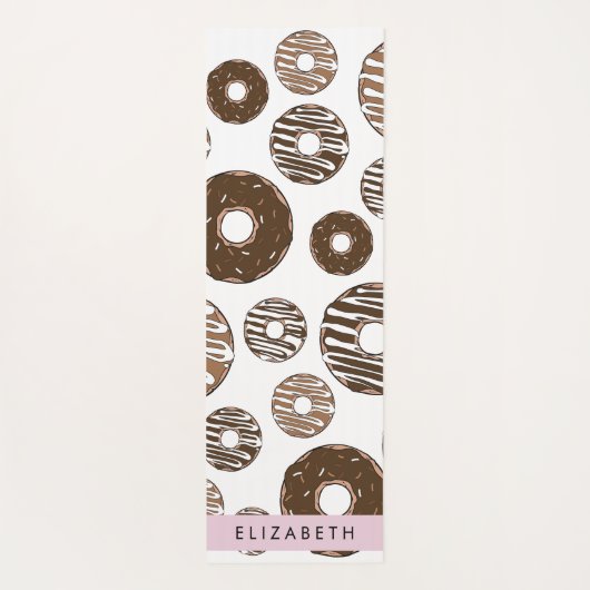 チョコレートドーナツ,キャラメルドーナツ,アイシング,あなたの名前 ヨガマット (裏面)