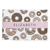 チョコレートドーナツ,キャラメルドーナツ,アイシング,あなたの名前 枕カバー (裏面)