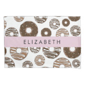 チョコレートドーナツ,キャラメルドーナツ,アイシング,あなたの名前 枕カバー (正面)