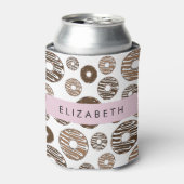 チョコレートドーナツ，キャラメルドーナツ，アイシング，あなたの名前 缶クーラー (缶正面)