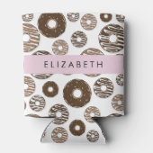 チョコレートドーナツ，キャラメルドーナツ，アイシング，あなたの名前 缶クーラー (裏面)