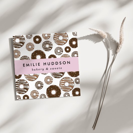 チョコレートドーナツ，スイーツ，ケーキ店，ペストリー店 スクエア名刺