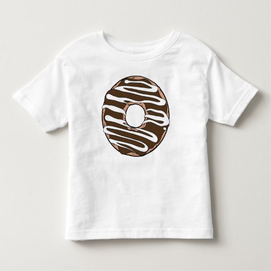 チョコレートドーナツ，ドーナツ，アイシング，つや消し，釉薬 トドラーTシャツ (正面)
