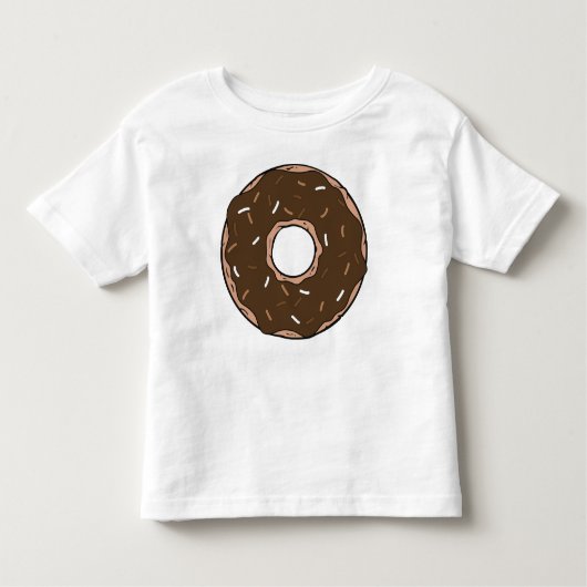 チョコレートドーナツ，ドーナツ，アイシング，釉薬，ふりかけ トドラーTシャツ (正面)