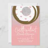 チョコレートドーナツ フェイクグリッター バレンタインデー 招待状 (正面)