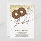 チョコレートドーナツOhベビーツインズベビーシャワー 招待状 (正面)