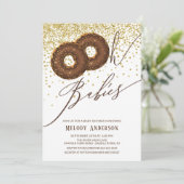 チョコレートドーナツOhベビーツインズベビーシャワー 招待状 (スタンド正面)