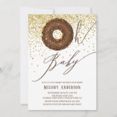 チョコレートドーナツOhベビーニュートラルベビーシャワー 招待状 (正面)