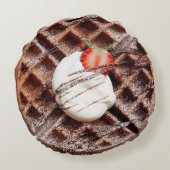 チョコレートヌテッラワッフルラウンド装飾用クッション ラウンドクッション (裏面)