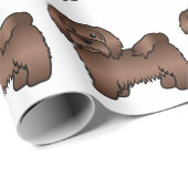 チョコレートハバナかわいい漫画の犬のパターン ラッピングペーパー (ロールコーナー)