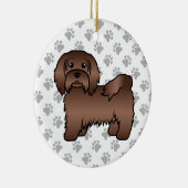 チョコレートハバングカワイトマンガードッグイラストレーション セラミックオーナメント (右)