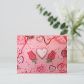 チョコレートハートとバラシュガークッキー ポストカード (スタンド正面)