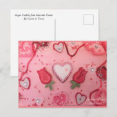 チョコレートハートとバラシュガークッキー ポストカード (正面/裏面)