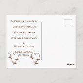 チョコレートハートと蝶は日付を保存 ポストカード (裏面)