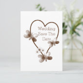 チョコレートハートと蝶は日付を保存 招待状 (スタンド正面)