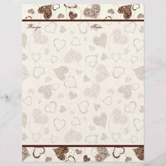 チョコレートハートブライダル結婚のギフトレシピページ (正面)