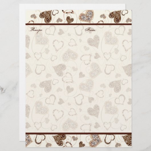 チョコレートハートブライダル結婚のギフトレシピページ (正面/裏面)