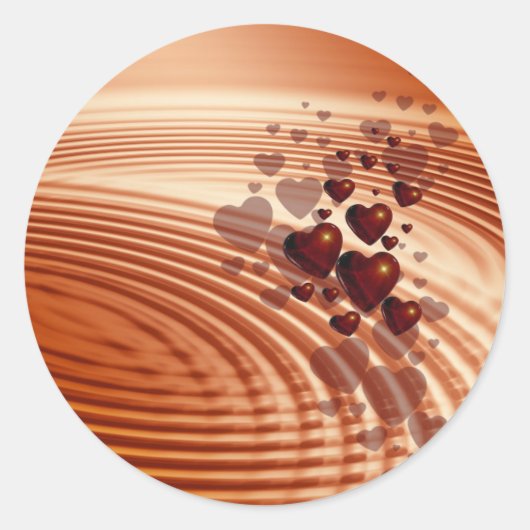チョコレートハートラウンドステッカー ラウンドシール (正面)