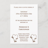 チョコレートハート及び蝶の結婚披露宴 エンクロージャーカード (裏面)