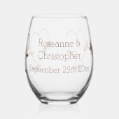 チョコレートハート及び蝶デザイン結婚ズ ステムなしワイングラス (左)