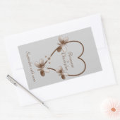 チョコレートハート及び蝶ワインボトルラベル 長方形シール (封筒)