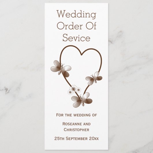 チョコレートハート及び蝶結婚式 プログラム (正面)