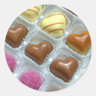 チョコレートハート箱 ラウンドシール