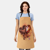 チョコレートハート エプロン (着用した状態)