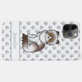 チョコレートバイカラーのペルシャ猫 かわいいキャラクター Case-Mate iPhoneケース (裏面(横))