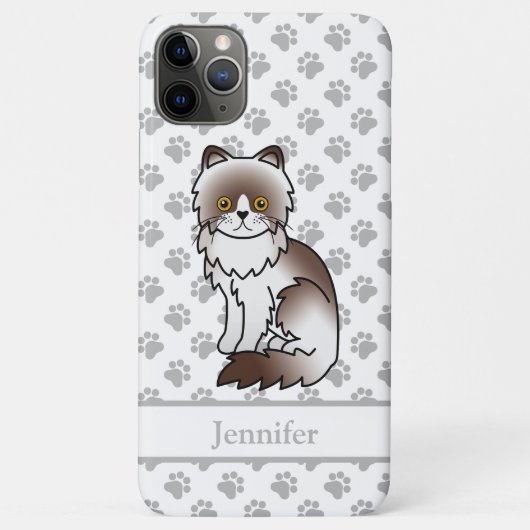 チョコレートバイカラーのペルシャ猫 かわいいキャラクター Case-Mate iPhoneケース (裏面)