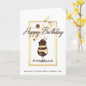 チョコレートバエレガントニラドリンク誕生日 カード (黄色い花)