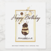 チョコレートバエレガントニラドリンク誕生日 ワインラベル (シングルラベル)