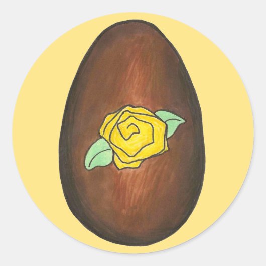 チョコレートバタークリームイースターエッグキャンディーエッグ ラウンドシール (正面)