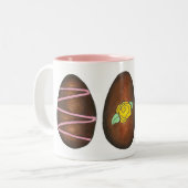 チョコレートバタークリームイースターバスケットエッグキャンディ ツートーンマグカップ (正面左)
