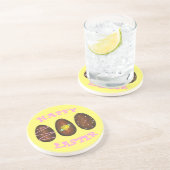 チョコレートバタークリームハッピーイースター卵キャンディピンク コースター (側面)
