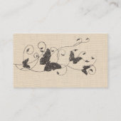 チョコレートバテフライ結婚オンベージュ色座席表 プレイスカード (裏面)