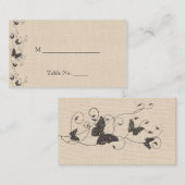 チョコレートバテフライ結婚オンベージュ色座席表 プレイスカード (正面/裏面)